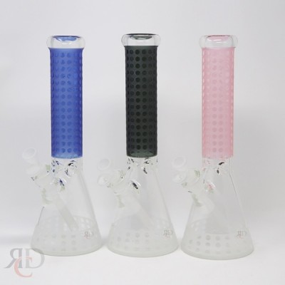 WATER PIPE BIG MOM BEAKER BASE FROSTED DOTS EMBOSSED DESIGN WPBM5502 1CT